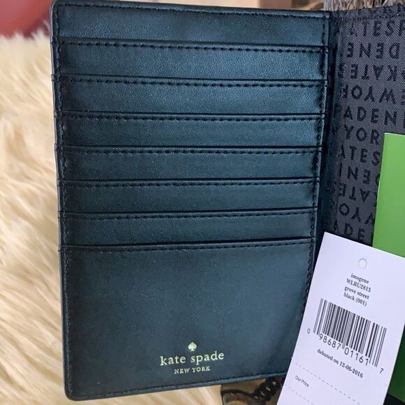 KATE SPADE PASSPORT HOLDER BLACK - Picture 7 of 9